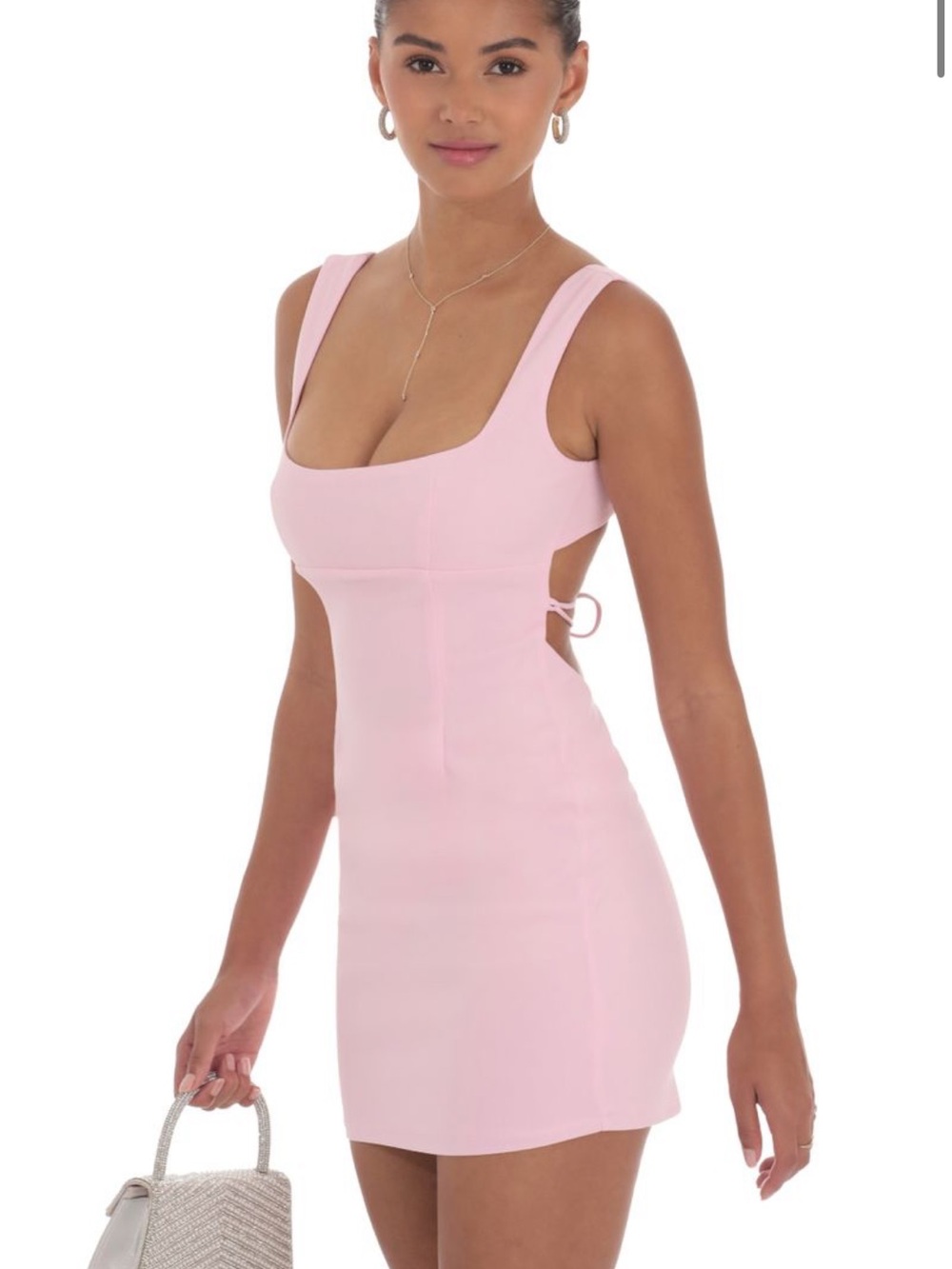 Lucy in the Sky Light Pink Cutout Bodycon Mini Dress
